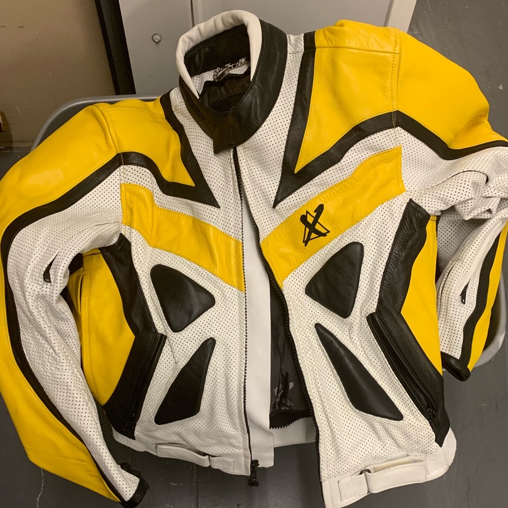 Leather motorcycle jacket